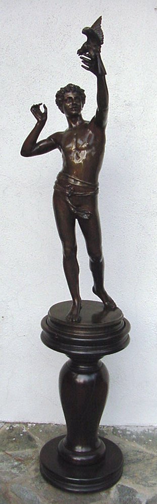 Monumental Antique Male Nude Bronze Thabard
