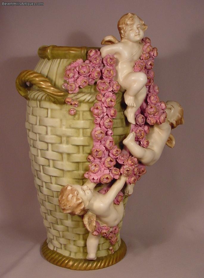 Exquisite Antique Amphora Vase with Cherubs & Flowers 17 Inches High | eBay